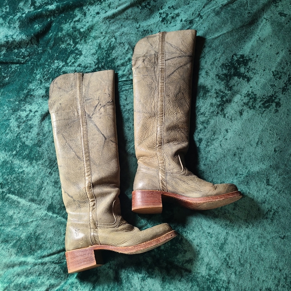 Frye RARE campus otk blue marbled distressed boots